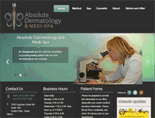 Tablet Screenshot of absolutedermatology.com